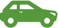 Green hatchback car shape